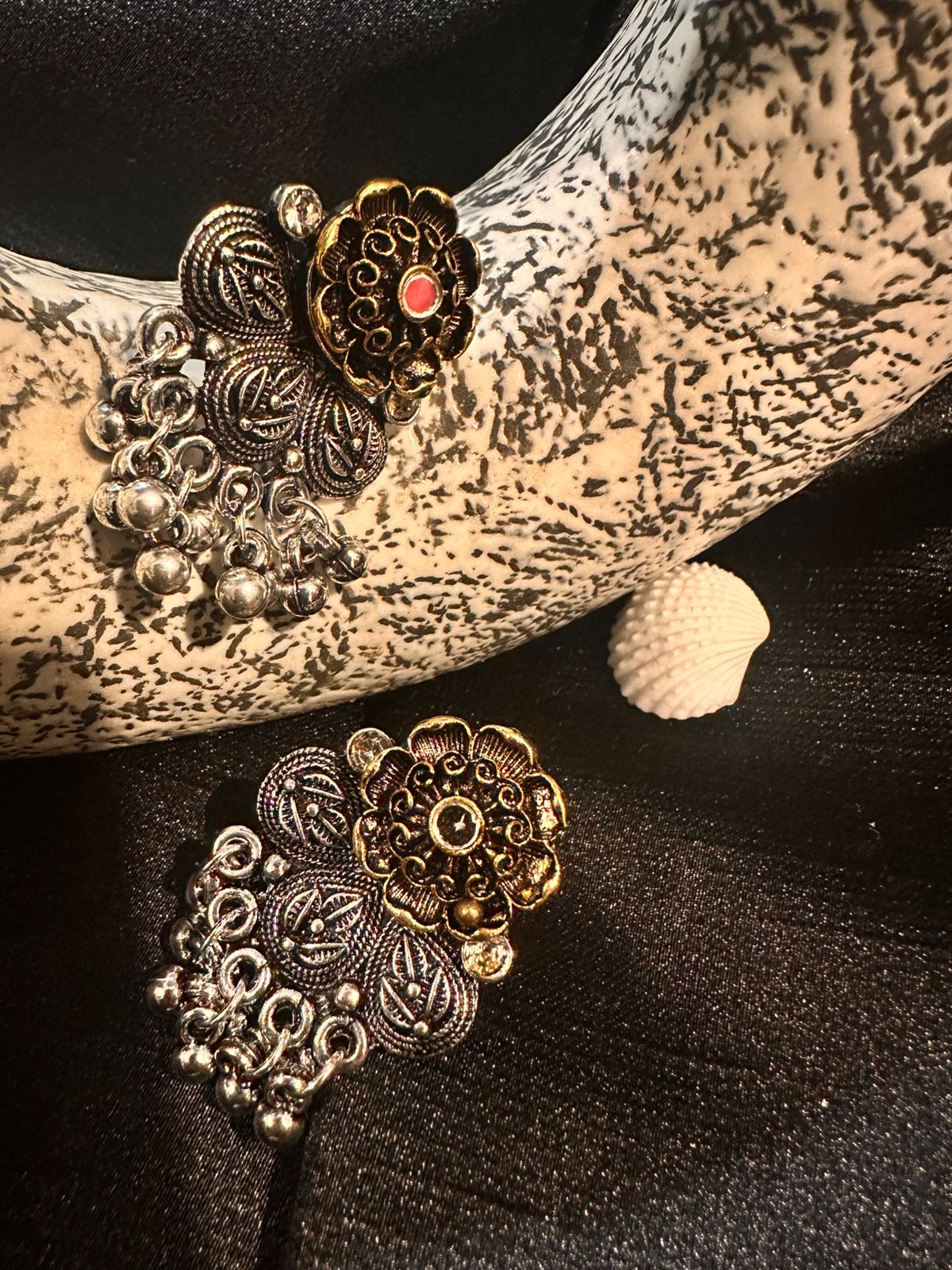 Mirror Bloom Oxidised Necklace