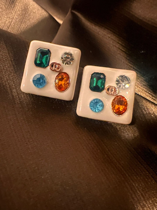 Retro Gem Pop Studs
