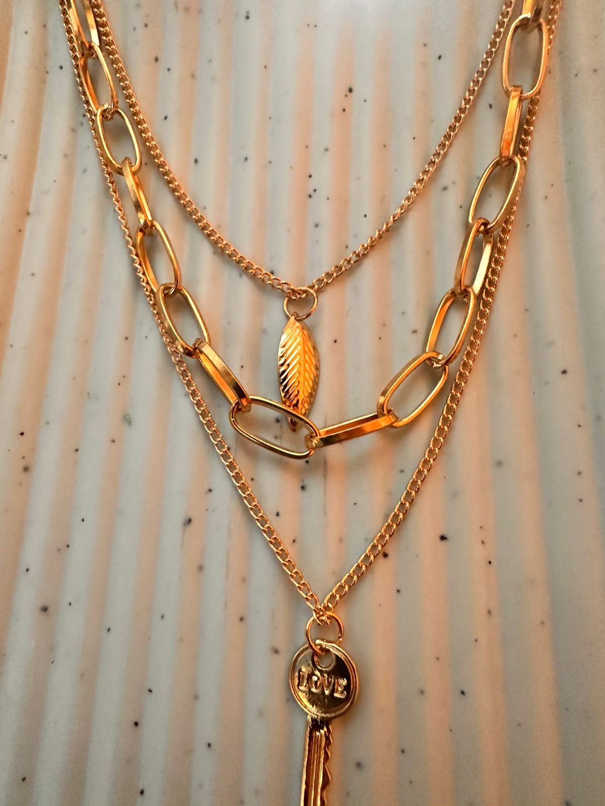 Golden Key Layered Charm