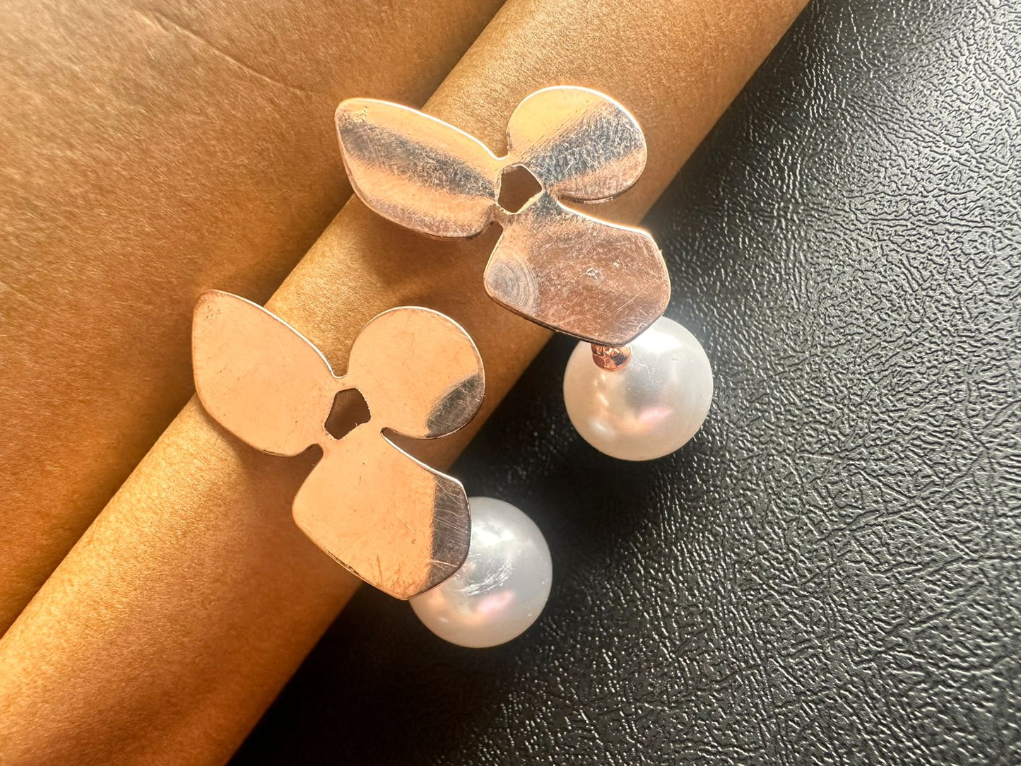 Rose Gold Bloom Pearl Drops