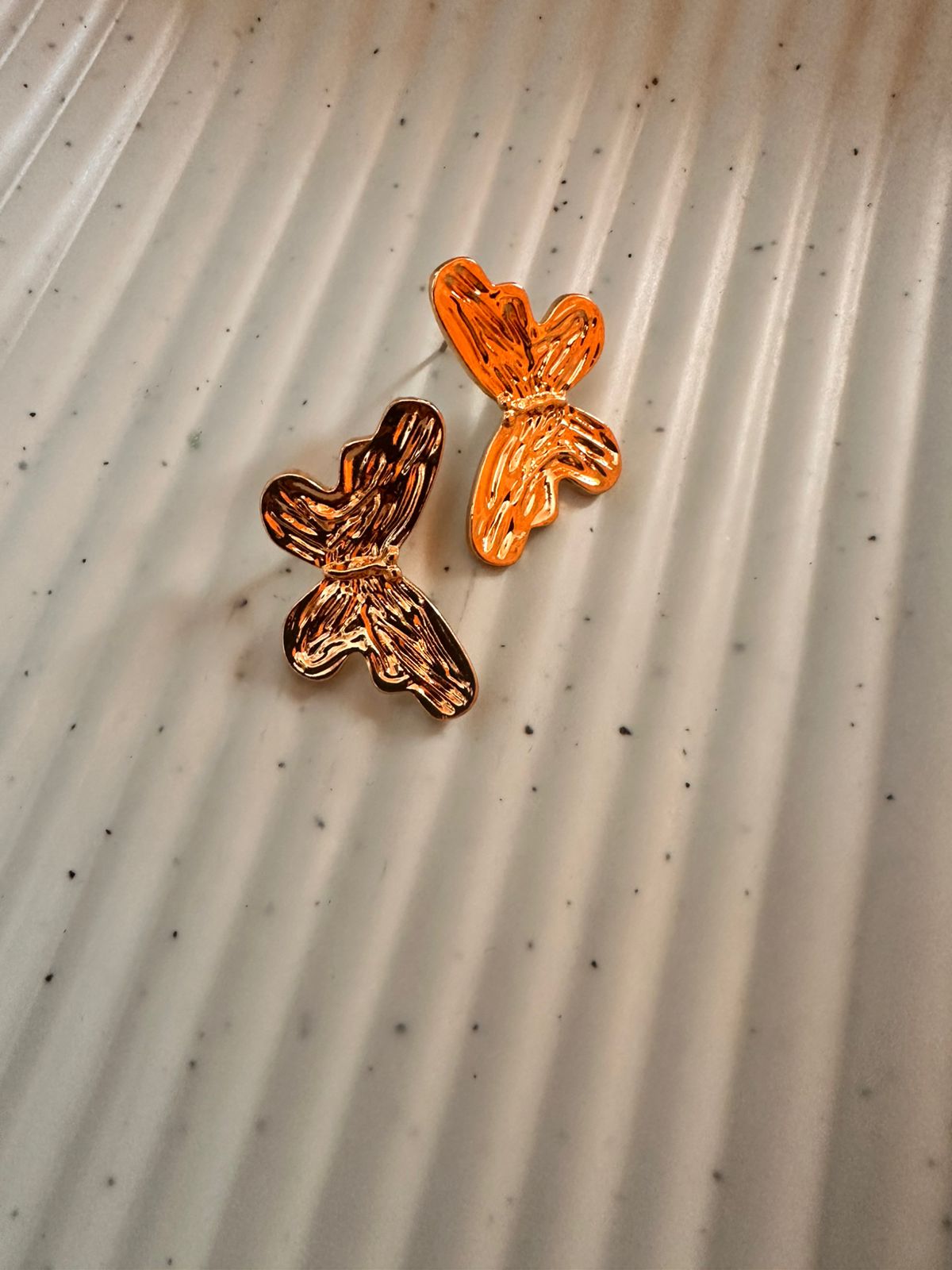 Golden Flutter Abstract Studs
