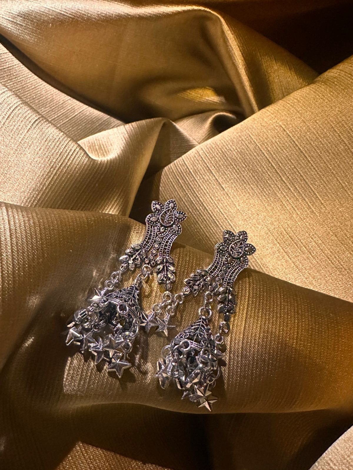 Tara Latkan Oxidised Jhumkas