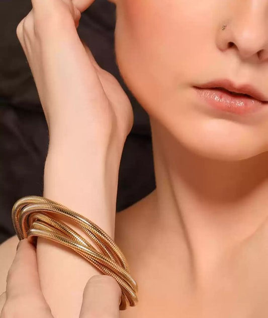 2-in-1 Golden Snake Chain Necklace & Bangle