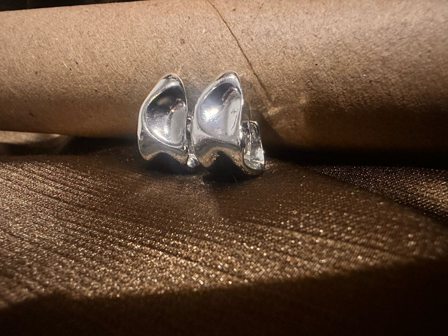 Molten Silver Loop Earrings