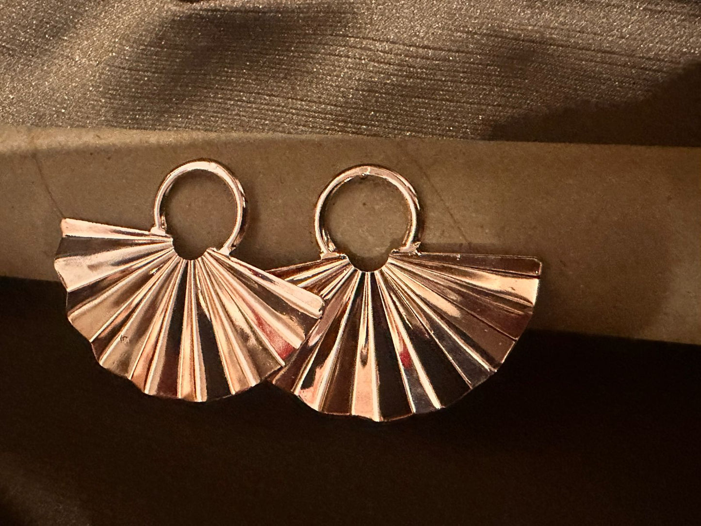 Copper Fan Drop Earrings