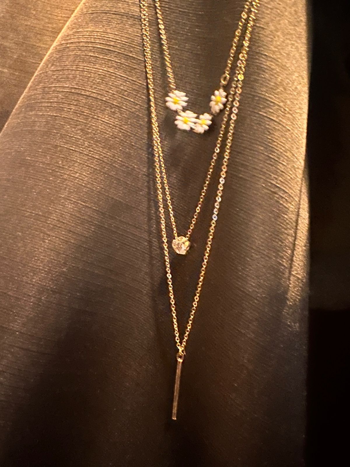 Golden Trio Charm Layered Necklace