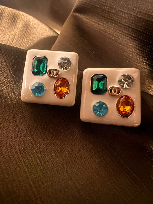 Retro Gem Pop Studs