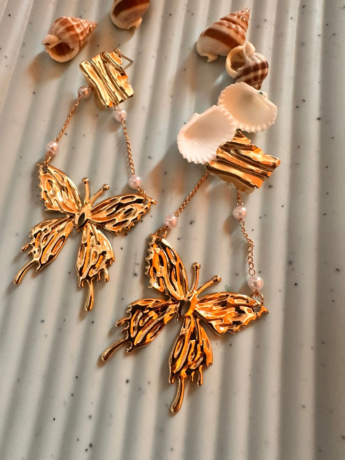 Golden Drift Butterfly Earrings