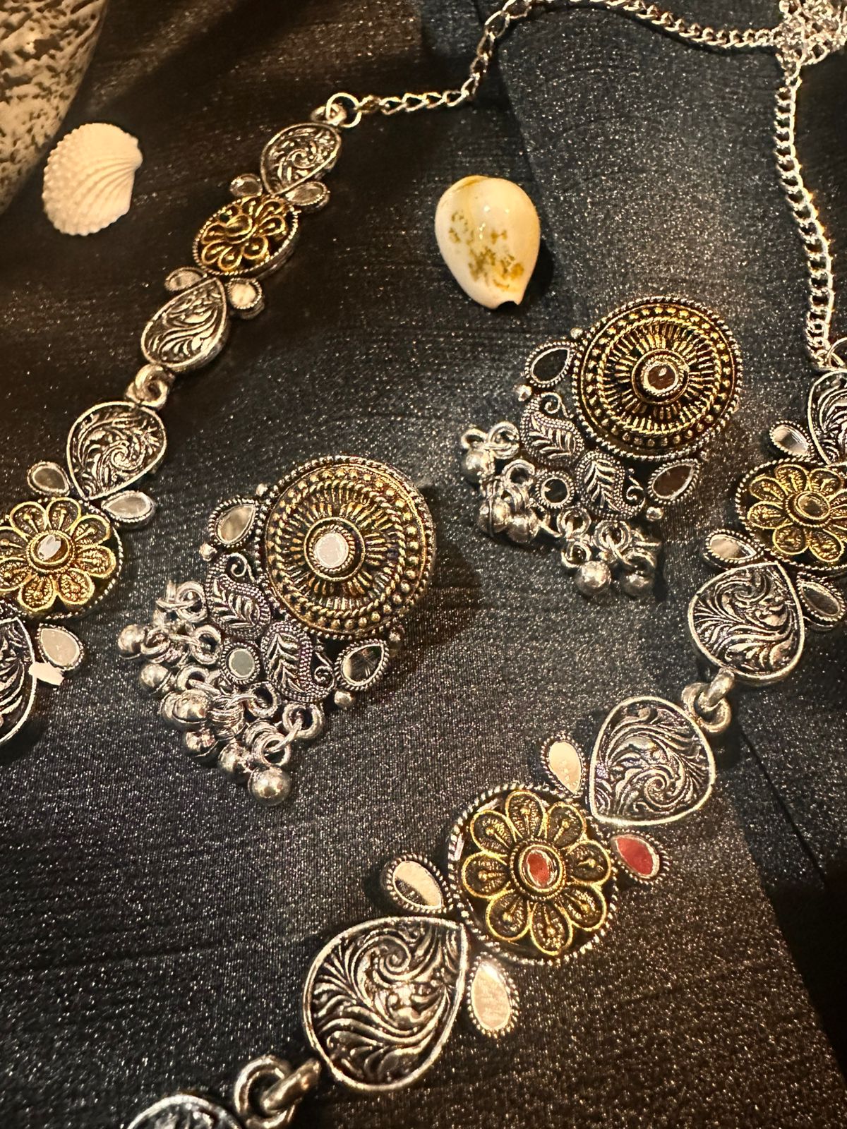 Tribal Treasure Oxidised Necklace Set