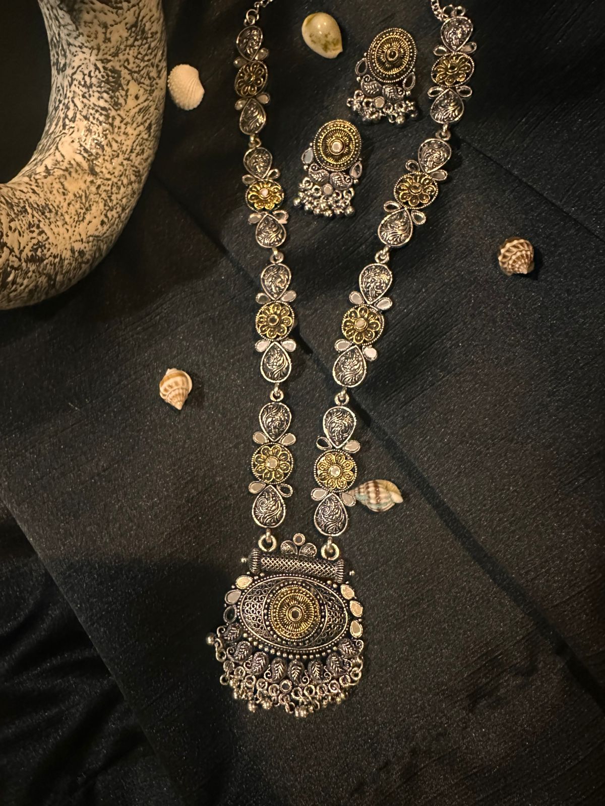 Tribal Treasure Oxidised Necklace Set