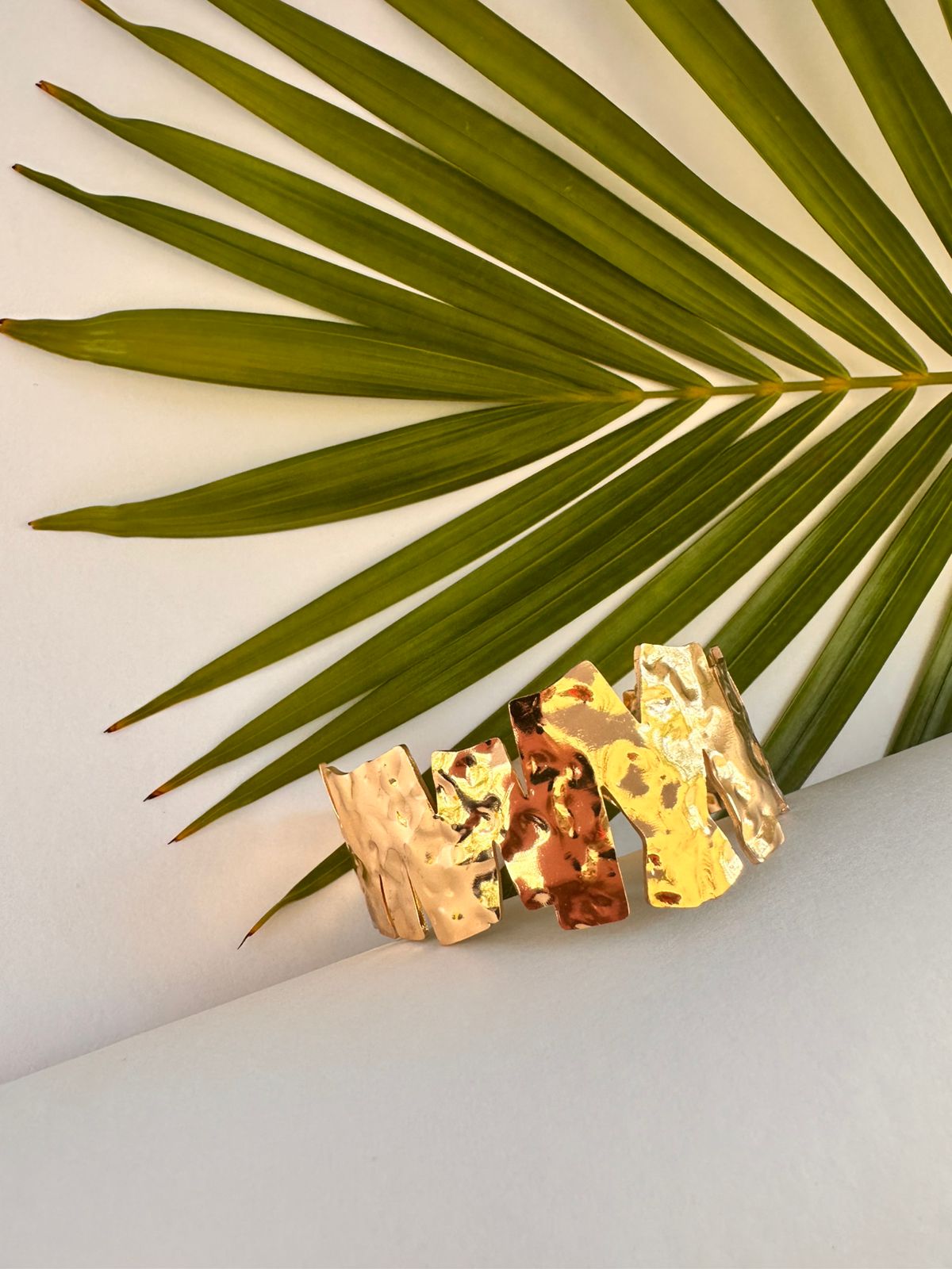 Hammered Metallic Statement Cuff Bracelet