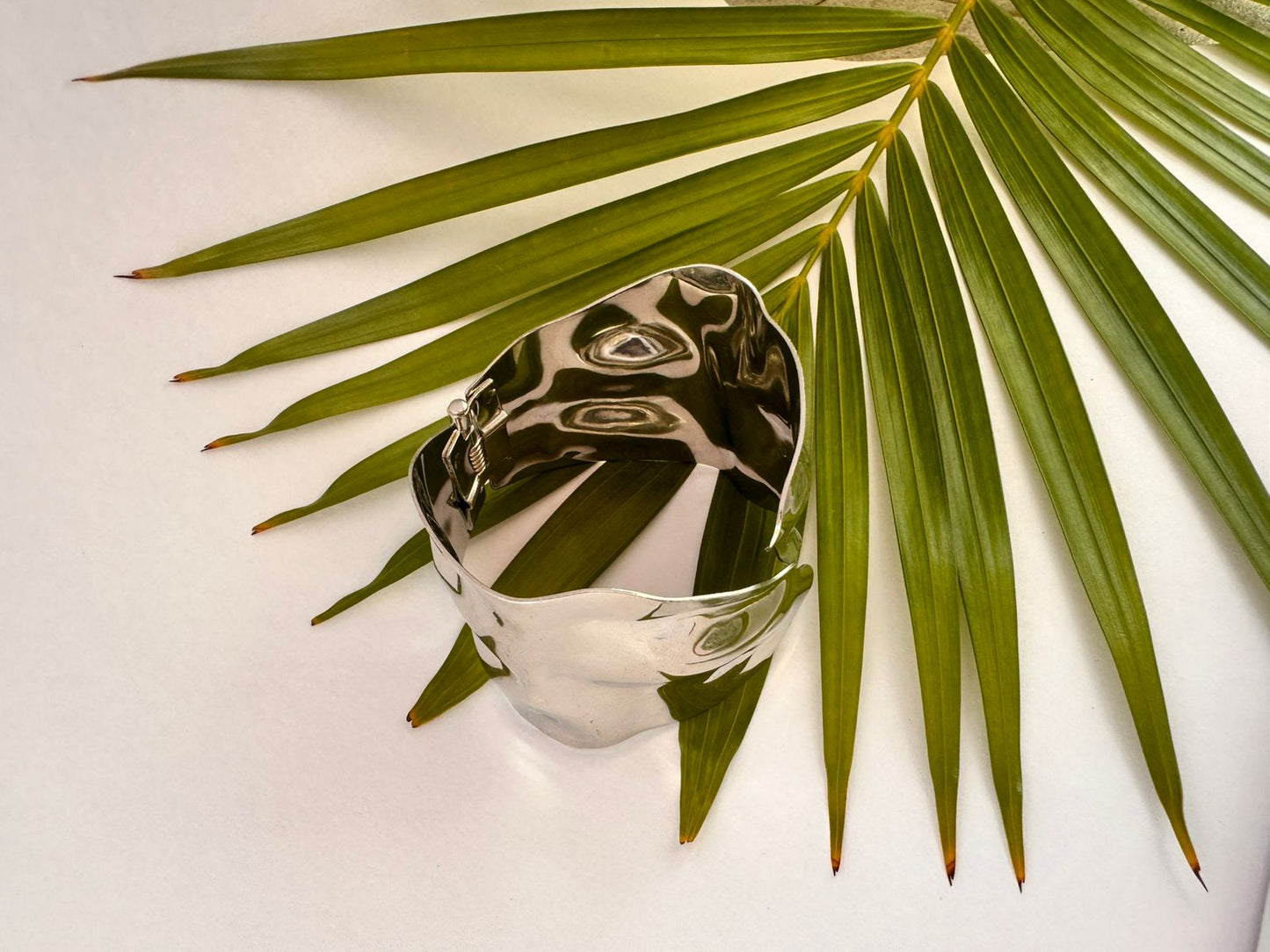 Silver-Tone Sculpted Wave Cuff Bracelet