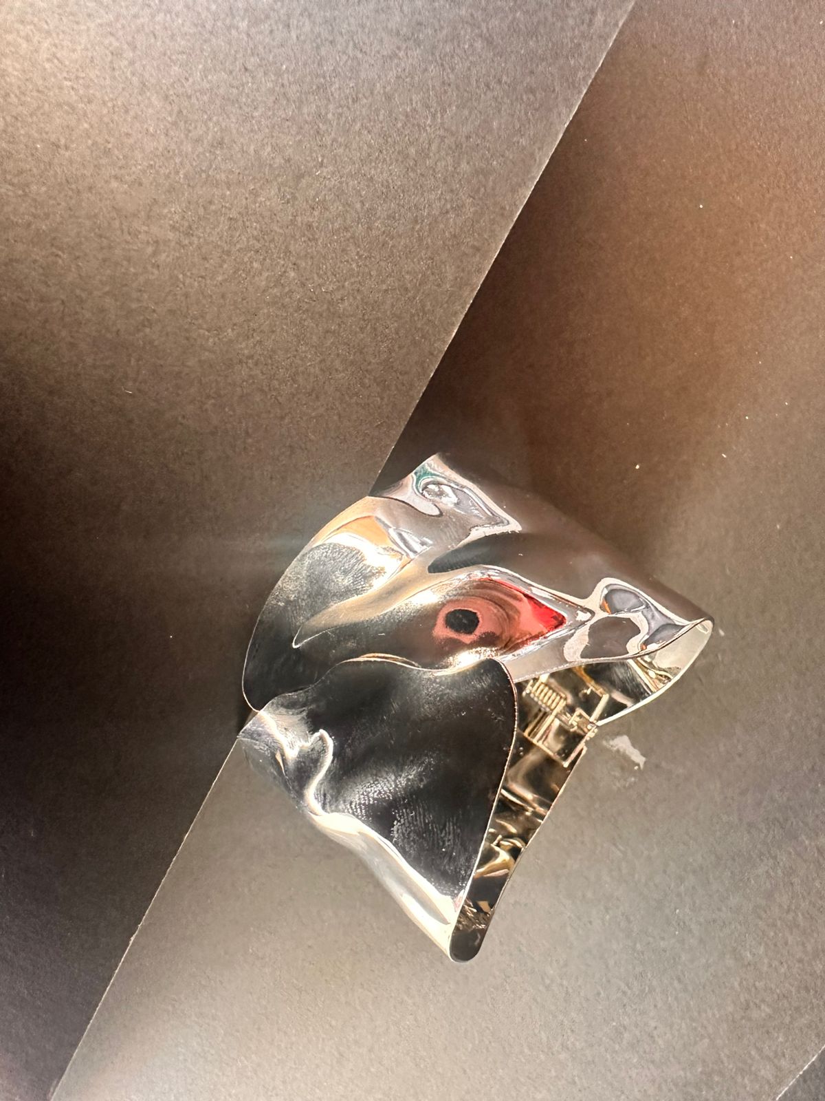 Silver-Tone Sculpted Wave Cuff Bracelet