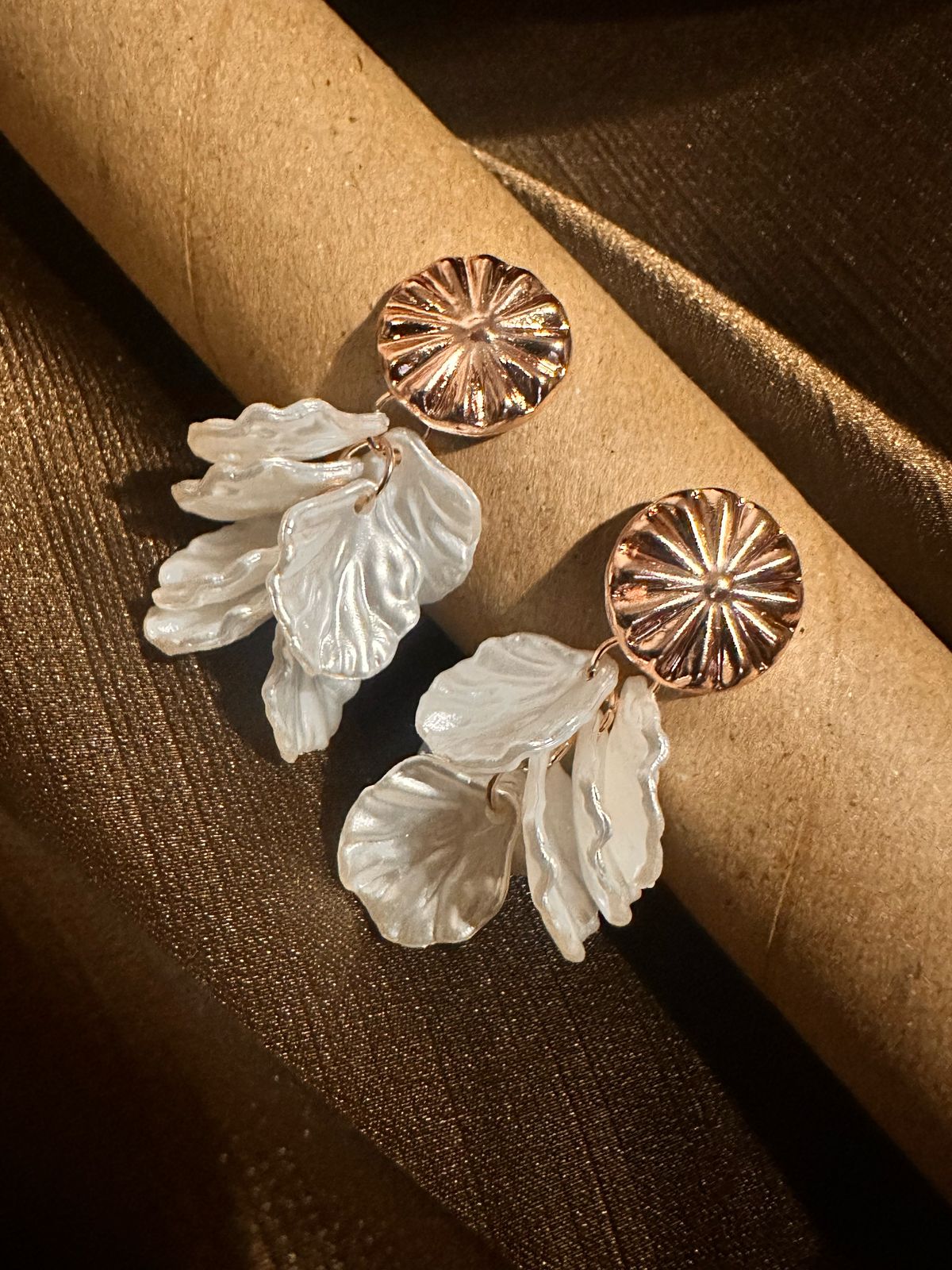 Pearl Petal Drop Earrings