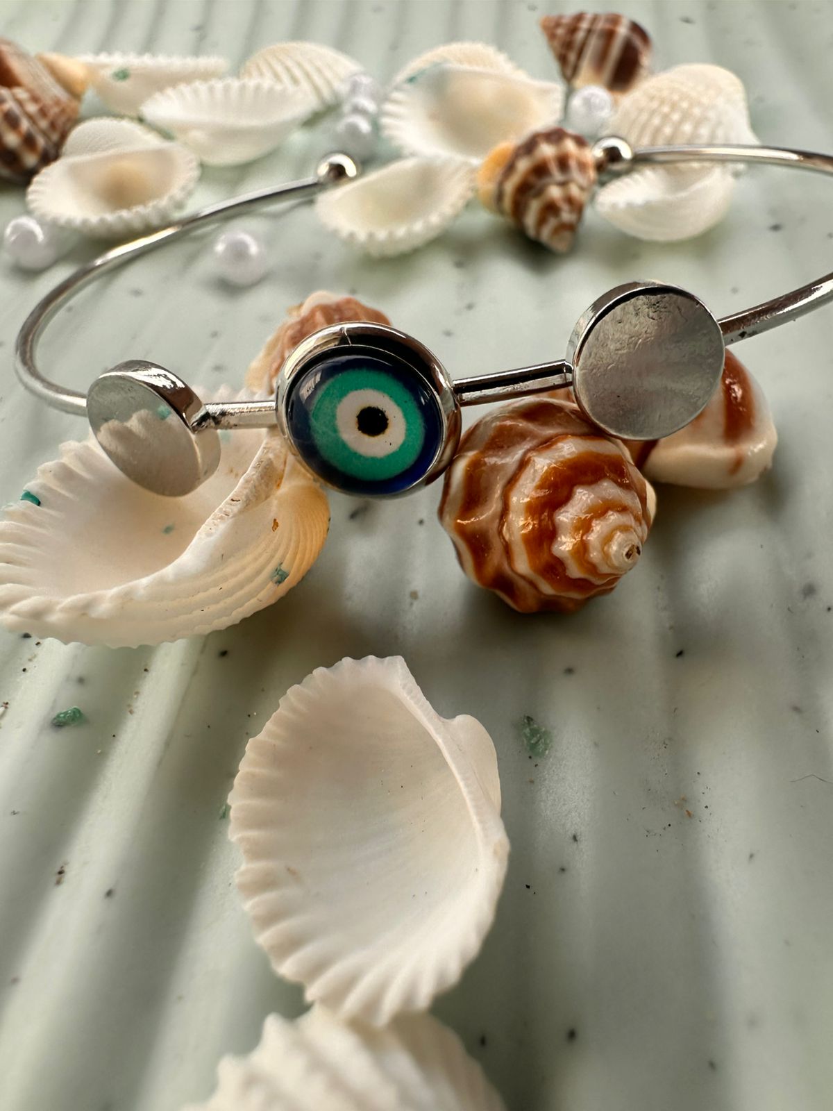 Trio Disc Evil Eye Bracelet – Blue Aura Edition