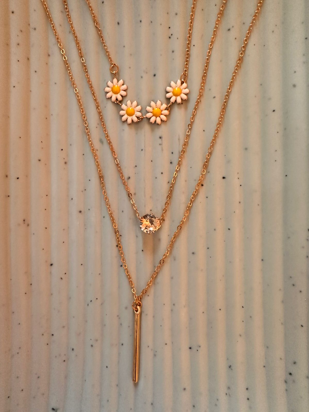 Golden Trio Charm Layered Necklace