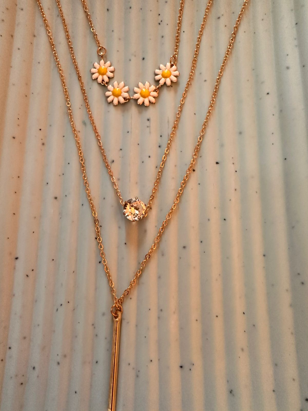 Golden Trio Charm Layered Necklace