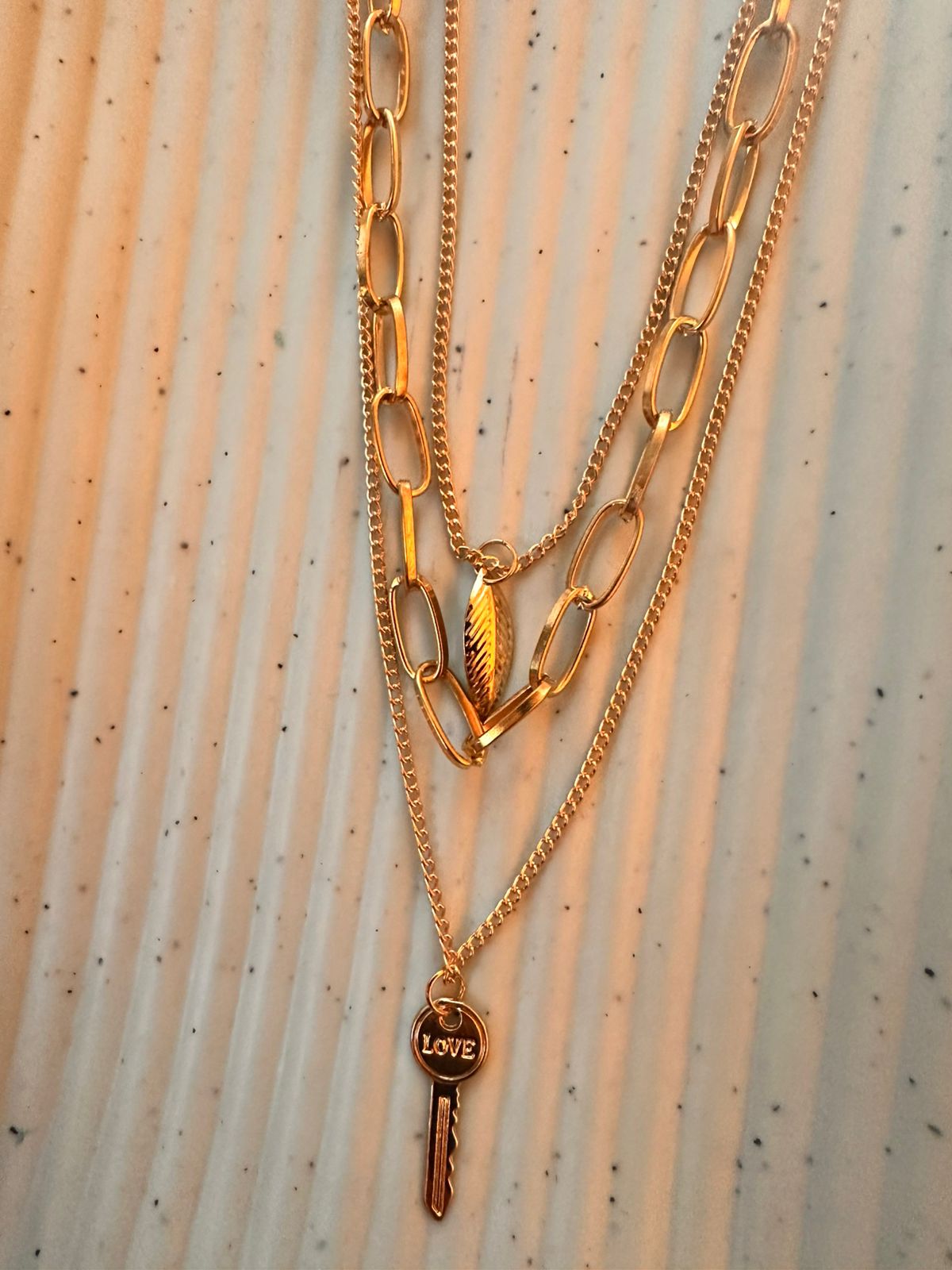 Golden Key Layered Charm