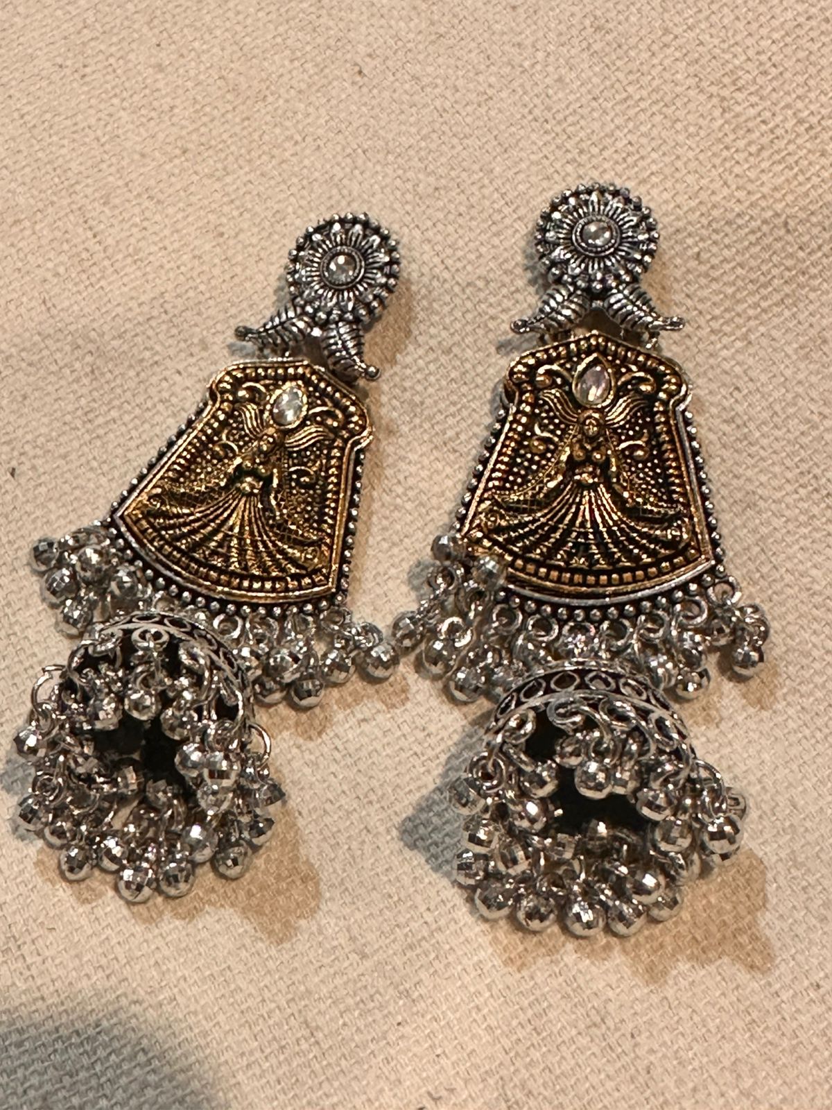 Nritya Nari Oxidised Jhumkas – Dancer Edition
