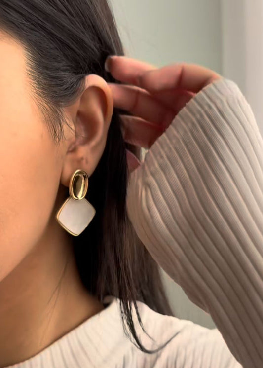 Ivory Glaze Drop Earrings