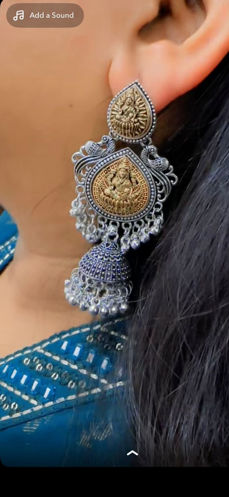 Shubh Lakshmi Jhumka Earrings – Oxidised Heritage Edition
