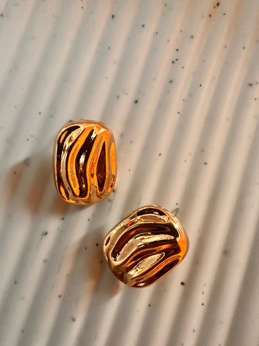 Molten Gold Wave Studs