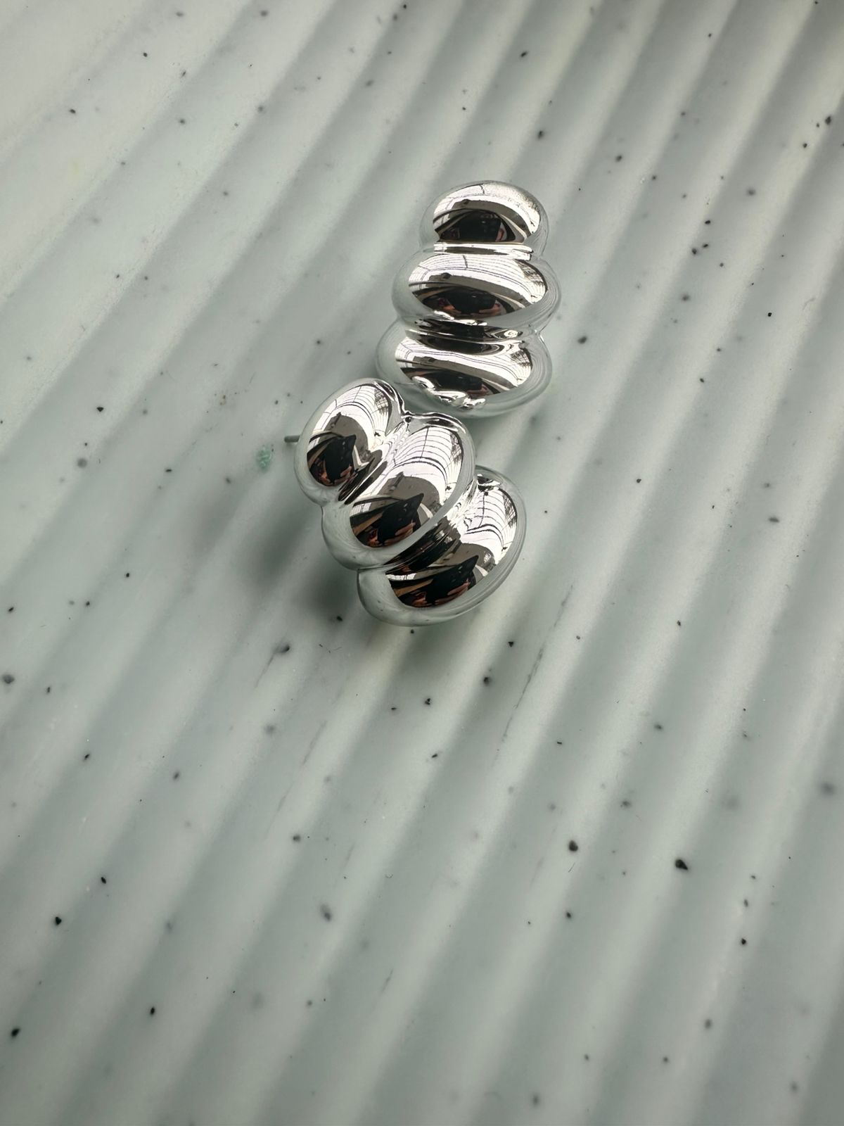Wavy Chrome Dome Studs