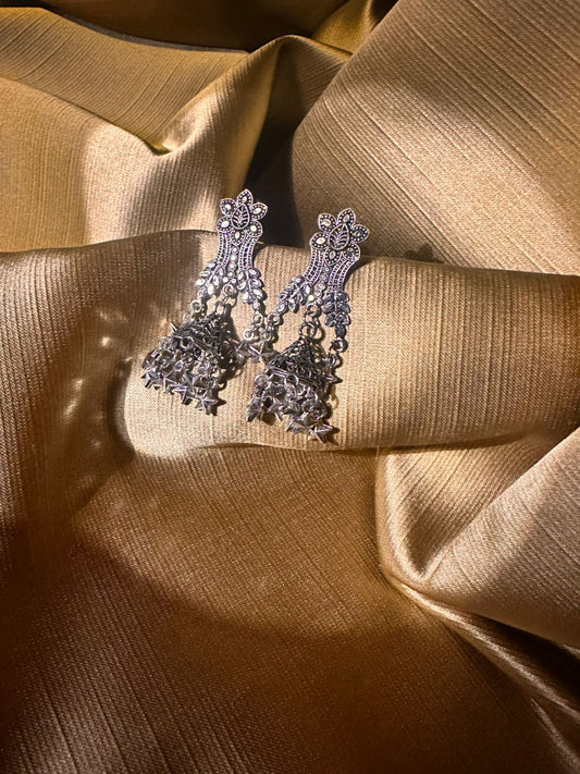 Tara Latkan Oxidised Jhumkas