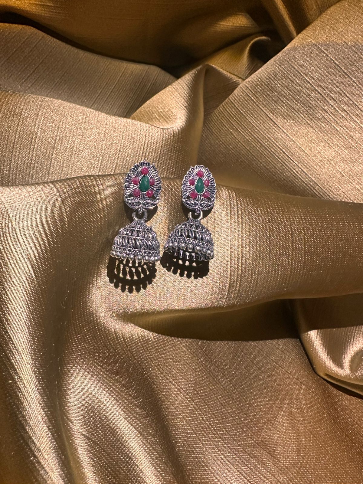 Nitya Oxidised Jhumka Earrings