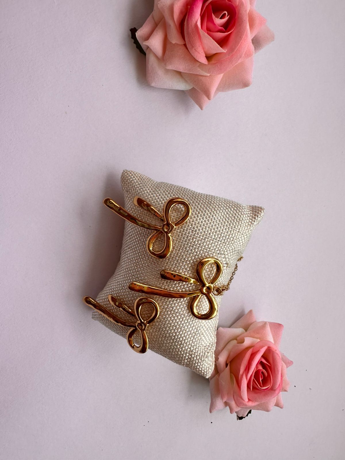 Anouka Long Bow Charm Pendant & Earrings Set